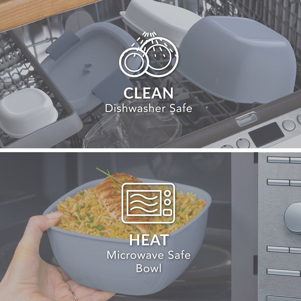 Bentgo® Salad Container (2-Pack) - Slate | Dishwasher Safe and Microwave Safe