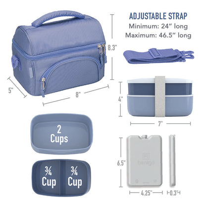 Bentgo® Deluxe 4-Piece Lunch Set | Bento Box Lunch Set - Slate