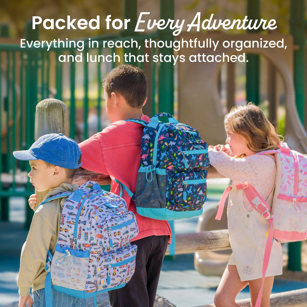 Bentgo Kids Prints Backpack - Dinosaur | Packed For Every Adventure - Everything In Reach, Thoughtfully Organized, And Lunch That Stays Attached