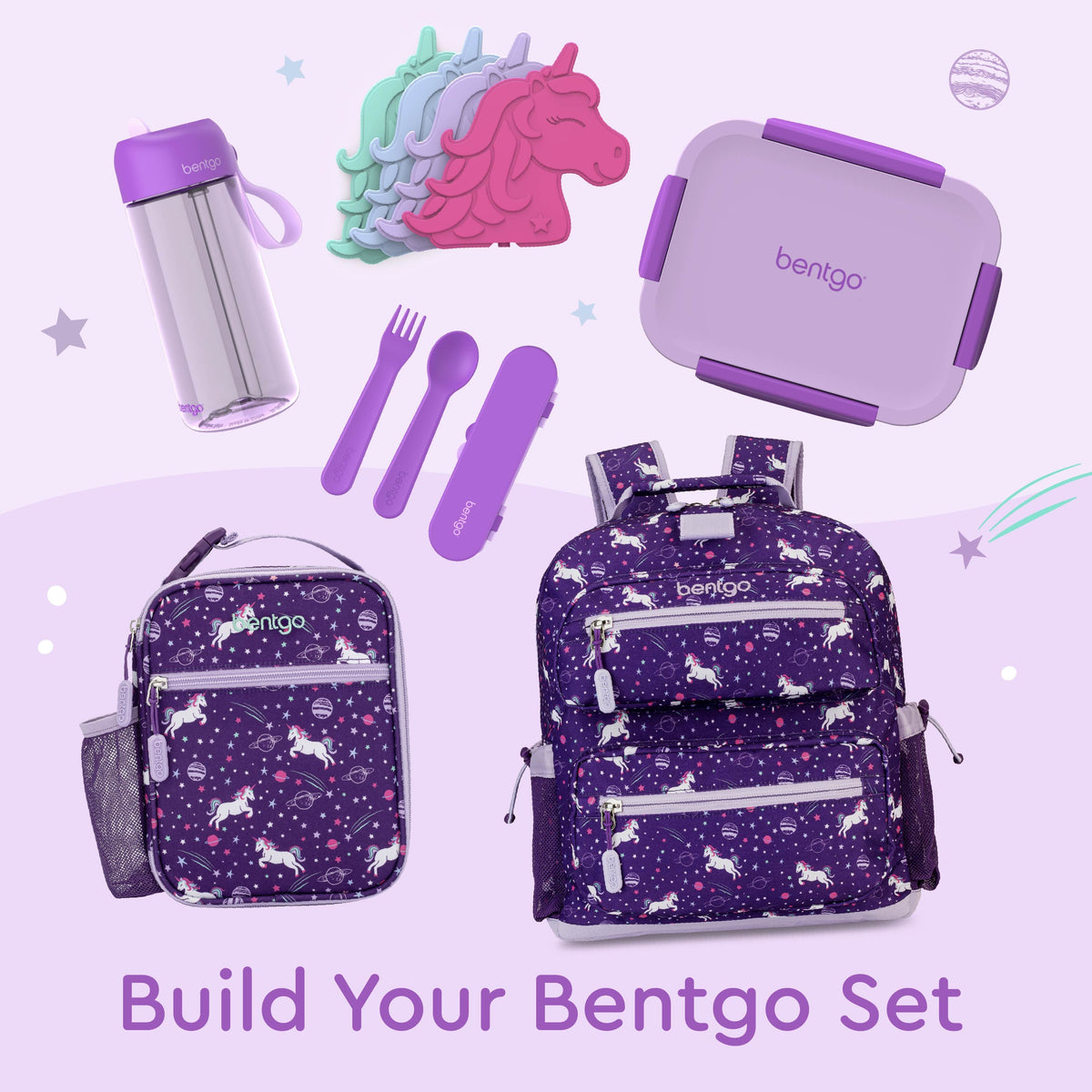 Bentgo® Kids Snap & Go Lunch Box (2-Pack) | Purple - Build Your Bentgo Set