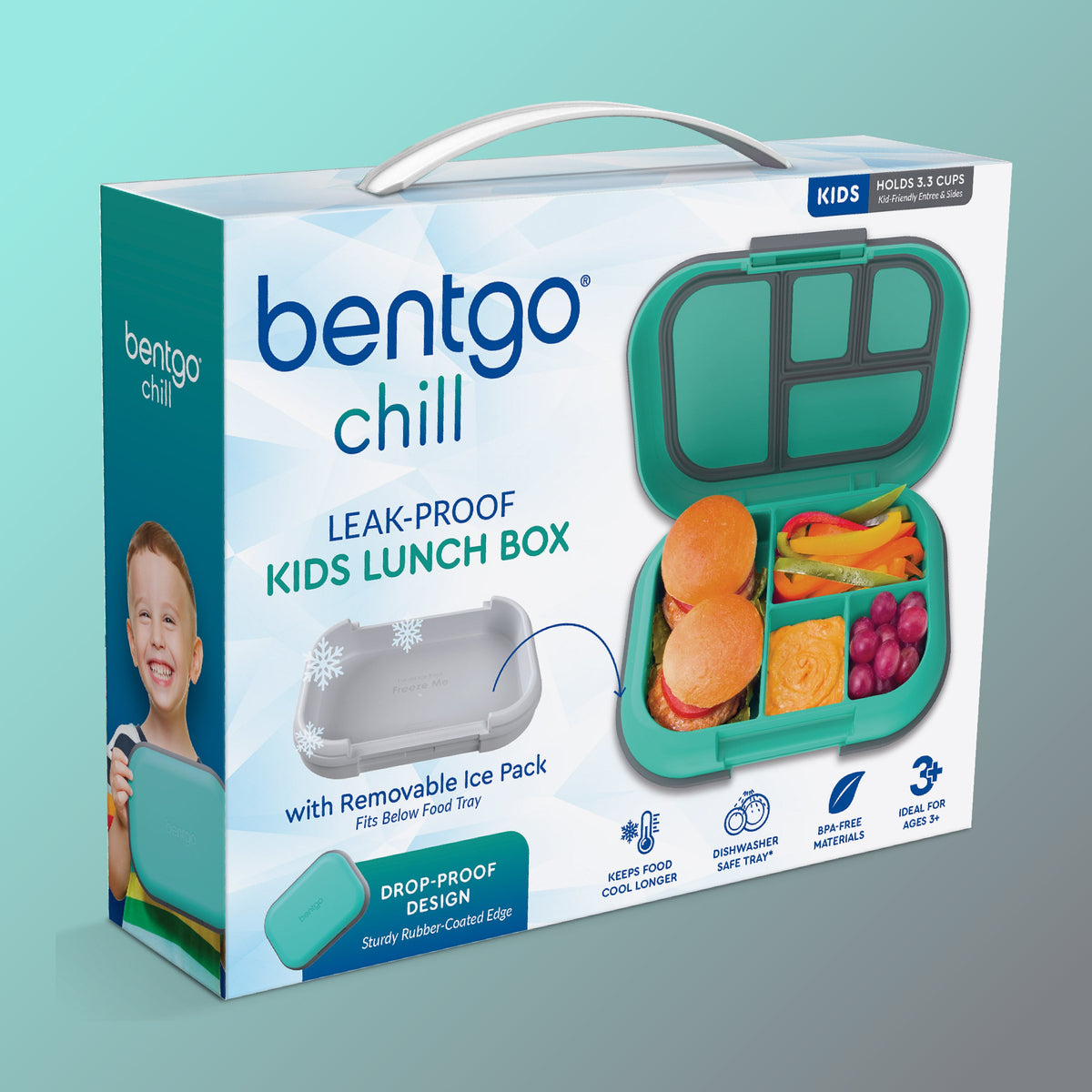 Bentgo® Chill Kids Lunch Box - Electric Aqua | Packaging